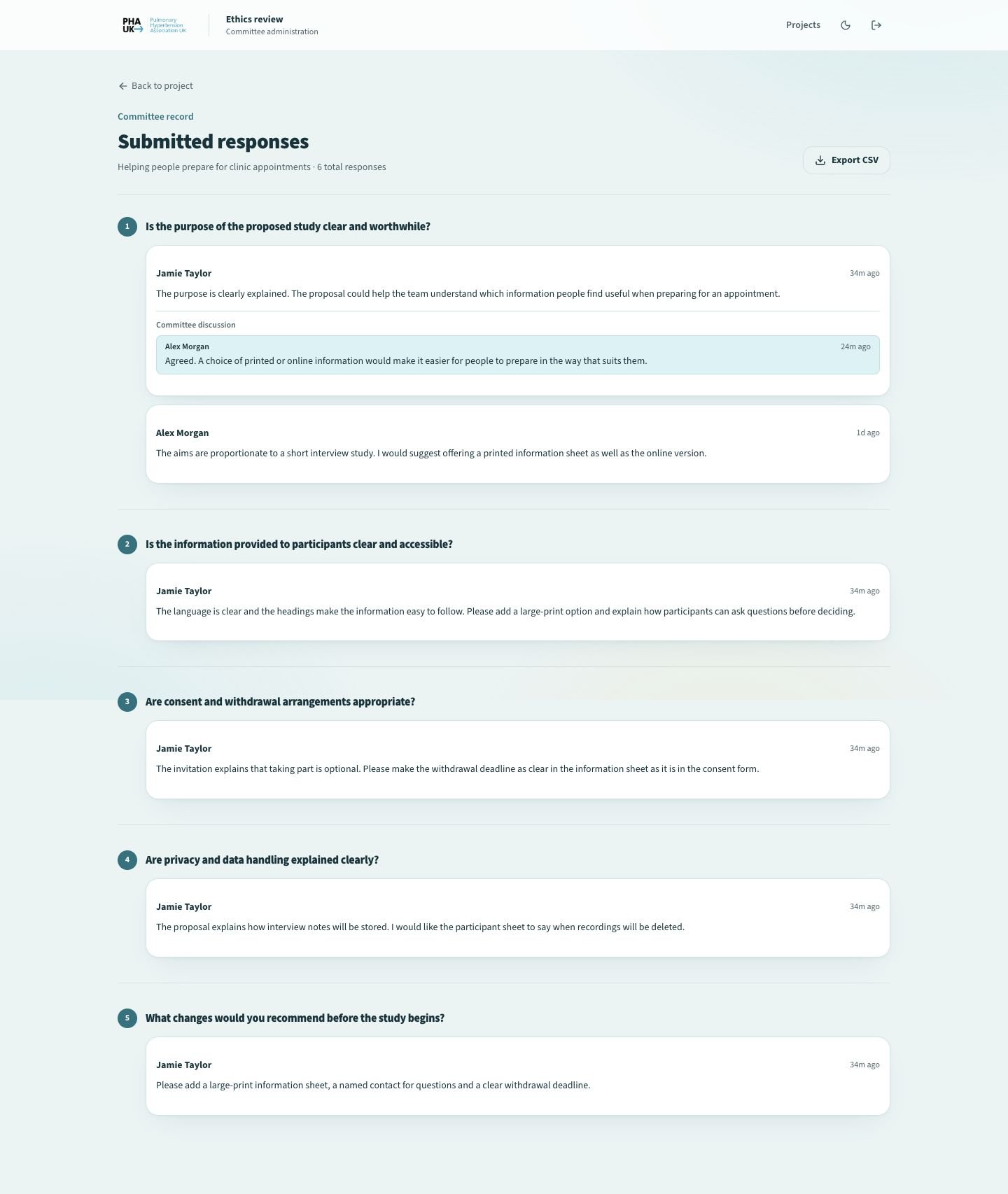 Ethics Review: Read the answers with the discussion alongside