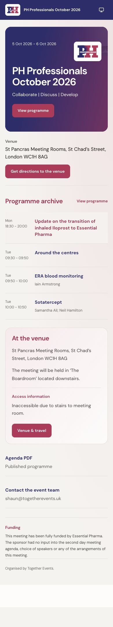 Together Events: Phone: everything for the day